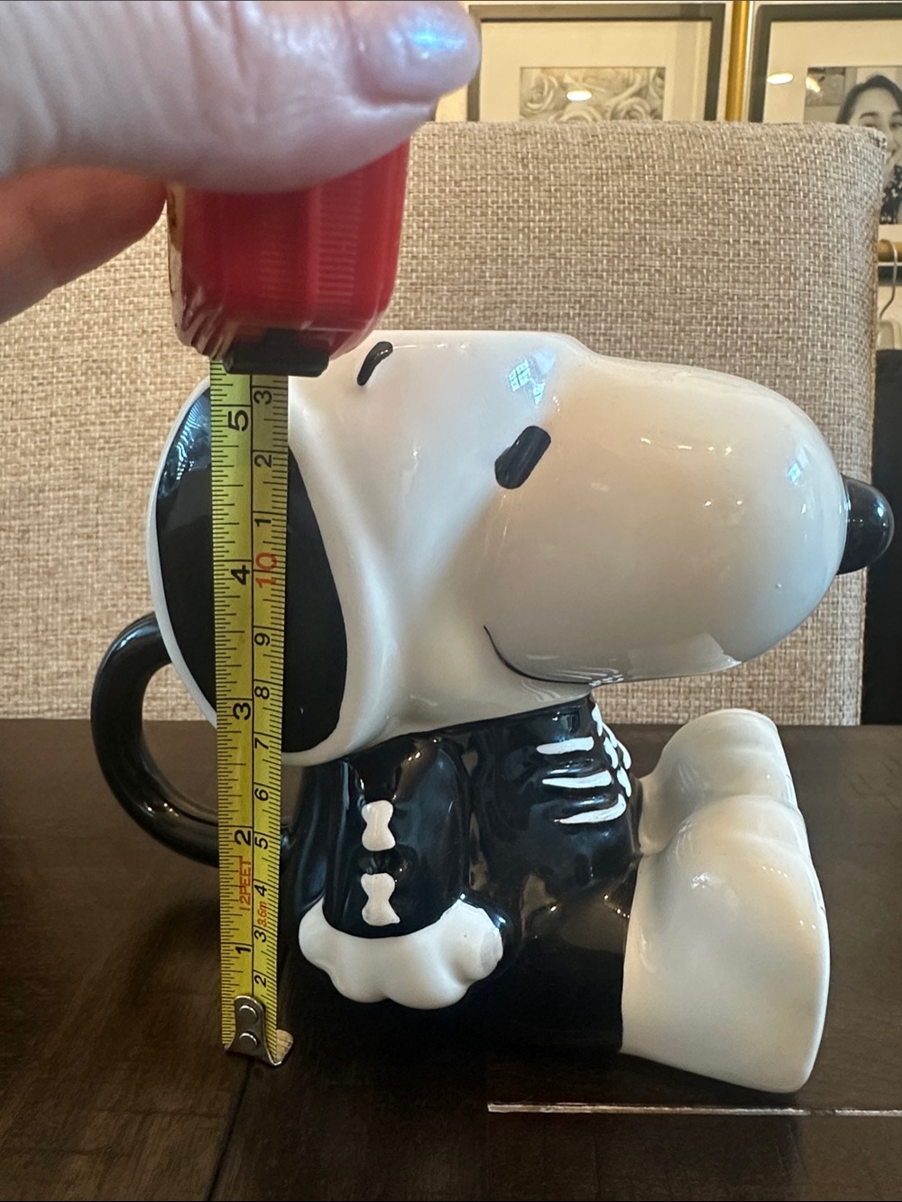 Peanuts Ceramic Snoopy Figure - White & Black Halloween theme mug